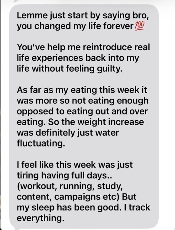 Client check-in message